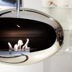Chimeneas Cide Hogar bioetanol suspendido Cocoon Fires modelo Aeris Inox
